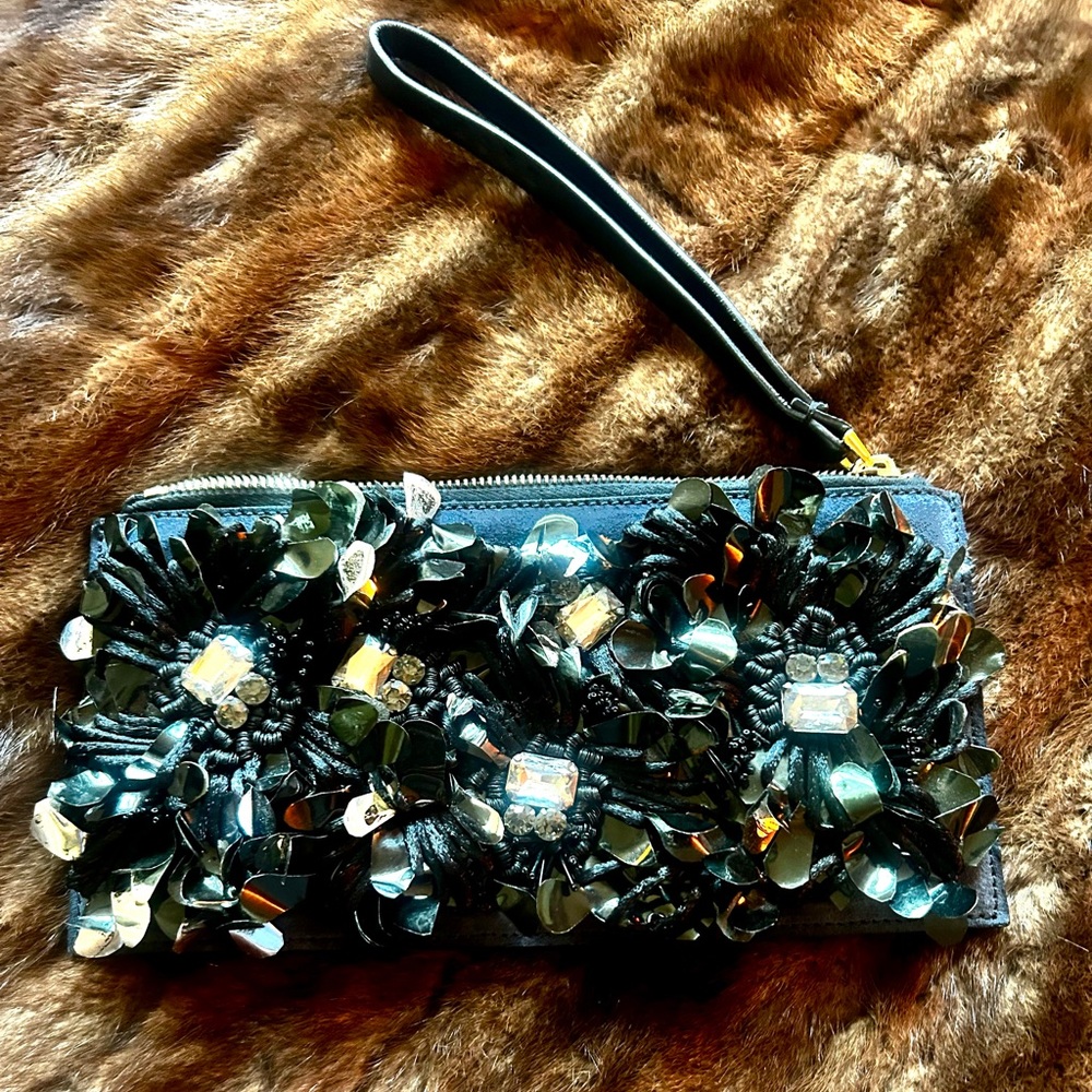 Marni Floral & Fur Wristlet